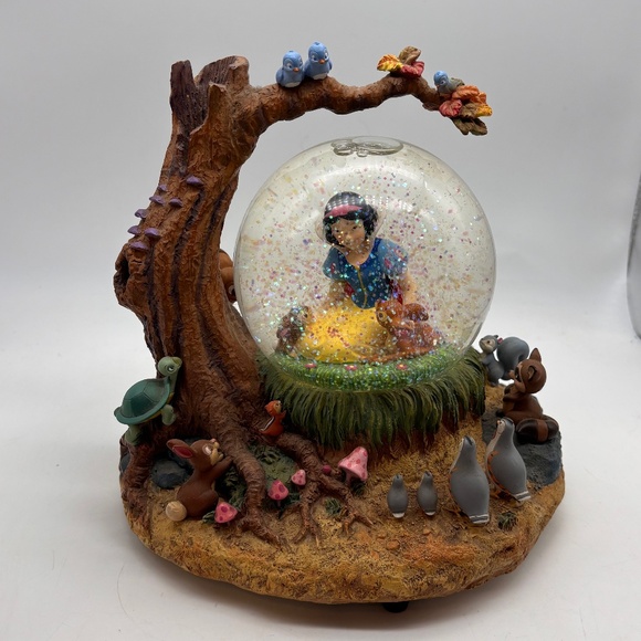 Disney Snow White and Seven Dwarfs Forest and Animals Snow Globe Brahm's Waltz - Picture 1 of 15